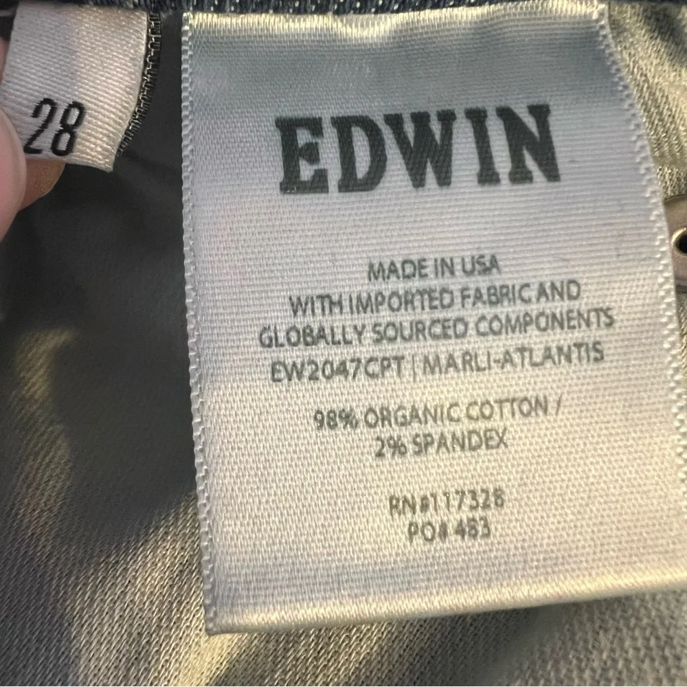 NWT Anthropologie EDWIN Marli Wide Leg Jeans Sz 28 Wash Atlantis 32 Inch Inseam - Picture 5 of 5